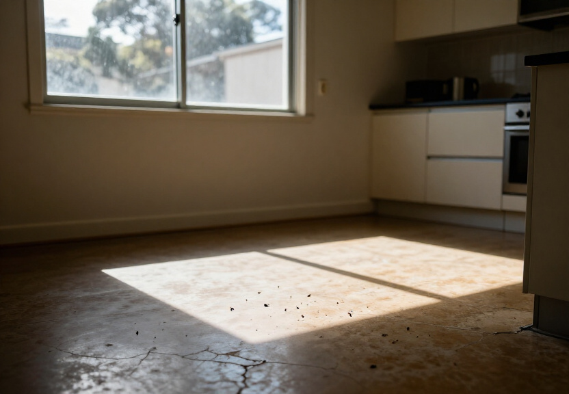 Cockroach activity in a Kellyville garage before treatment